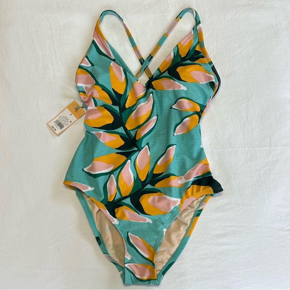 Kona Sol Floral One-Piece Swimsuit size S